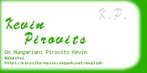 kevin pirovits business card